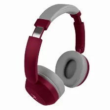 Audífonos Perfect Choice Pc-117162 Diadema Para Música, Micrófono No Disponible, Conectividad Inalámbrico Y Alámbrico, Conector De 3.5 Mm Si, Color Gris, Rojo