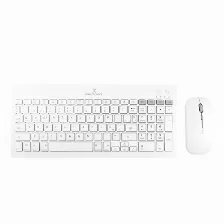 Kit Teclado+rata“n Perfect Choice 2.4 Ghz+bt Recargable Zebrary - Blanco