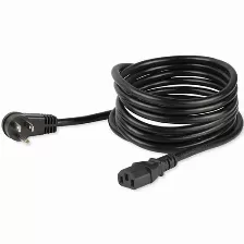 Cables De Alimentación Startech.com Cable De 3m De Alimentación Para Computadora, En ángulo Recto Nema 5-15p A C13, 10a 125v, 18awg, Cable De Alimentación De Impresora O Pc, Cable De Alimentación D...