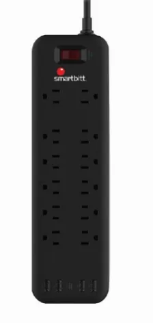 Regulador Smartbitt Sbss-b12-5u 12 Salidas Ac, / 1625 W, Color Negro