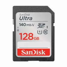 Memoria Sandisk Ultra 128 Gb Sdxc, Clase 10, Uhs-i, Hasta 140 Mb/s