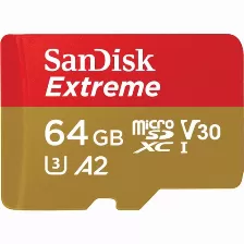 Memoria Sandisk Extreme Microsdxc Uhs-i 64 Gb, Velocidad 160 Mb/s, Clase 10
