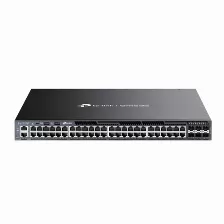 Switch Tp-link Omada Sg6654xhp Gestionado, L3, Cantidad De Puertos 48, (poe +) 48, Gigabit Ethernet (10/100/1000), 216 Gbit/s, 1u, Negro