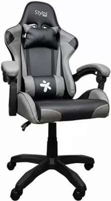 Silla Gamer Stylos Sgsi02b, Reposa Brazos, Hasta 115 Kg, Negro/gris