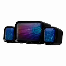 Bocinas Vorago Spk-255, 2.1ch, Iluminacion Rgb, Plug 3.5mm, Alimentacion Usn 2.0, Color Negro