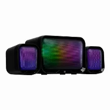 Bocinas Vorago Spk-255, 2.1ch, Iluminacion Rgb, Plug 3.5mm, Alimentacion Usn 2.0, Color Negro Open Box