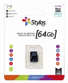 Memoria Stylos Stmsda3b, 64 Gb, Microsd, Negro
