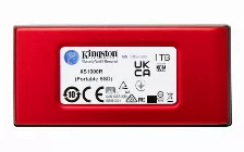 Unidad De Estado Solido Externo Kingston Xs1000r, 1 Tb, 1050mb/s, 1000mb/s, Usb Tipo C, 3.2, Rojo