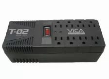 Regulador Vica T-02 8 Salidas Ac, Potencia 1.2 Kva / 700 W, Color Negro