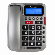 Teléfono Steren Tel-235, Teléfono Dect, Terminal Con Conexión Por Cable, Altavoz, Identificador De Llamadas, Plata