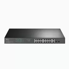 Switch Tp-link Tl-sg1218mp No Administrado, Cantidad De Puertos 18, Puertos 18, Sfp 2, (poe +) 16, Gigabit Ethernet (10/100/1000), 36 Gbit/s, 1u, Negro