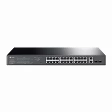 Switch Tp-link Tl-sg1428pe Gestionado, L2, Cantidad De Puertos 26, Puertos 26, (poe +) 24, Gigabit Ethernet (10/100/1000), 56 Gbit/s, Snmp, Snmpv2, Snmpv3, 1u, Negro