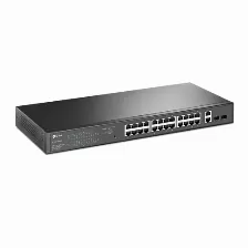 Switch Tp-link Tl-sg1428pe Gestionado, L2, Cantidad De Puertos 26, Puertos 26, (poe +) 24, Gigabit Ethernet (10/100/1000), 56 Gbit/s, Snmp, Snmpv2, Snmpv3, 1u, Negro