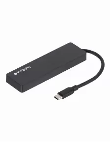 Hub Techzone Connect Hub 3.0 Interfaz Usb 3.2 Gen 1 (3.1 Gen 1) Type-c, Acrilonitrilo Butadieno Estireno (abs), Cantidad De Puertos 4, Velocidad 500 Mbit/s, Color Negro