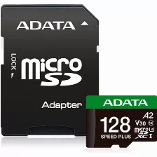 Memoria Micro Sd Adata Speed Plus, 128 Gb, Velocidad 180 Mb/s, Class 10