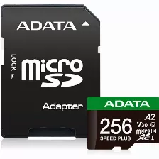 Memoria Micro Sd Adata Speed Plus, 256 Gb, Velocidad 180 Mb/s, Class 10