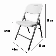 Set De 6 Sillas Blancas Plegables Modamob, Uso Rudo, 54cmx45cmx85cm, Diametro Tubo 28mmx1mm