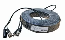 Cable Saxxon Wb0130c, Conectores Bnc Y Plug De Energia Para Camara De Vigilancia 30 Mts, Color Negro