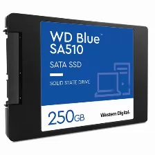 Ssd Western Digital Blue Sa510 250gb, 2.5 Pulg, Serial Ata Iii 6 Gbit/s, Lectura 555 Mb/s, Escritura 440 Mb/s