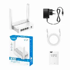 Ruteador Inalambrico Cudy Wr300,antenas 2, 2,4 Ghz, Wi-fi Lanx3, Wanx1, Blanco