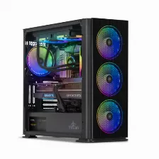 Gabinete Yeyian Vector Elite Midi Tower, Pc, Soporta Atx, Micro Atx, 7 Ranuras De Expansión, Color Negro, Ventana Lateral Si, Fuente De Alimentación No, Ventiladores Frontales 3x 140 Mm, Ventilador...