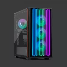 Gabinete Yeyian Mirage S Midi Tower, Pc, Soporta Atx, Itx, Micro Atx, 7 Ranuras De Expansión, Color Negro, Ventana Lateral Si, Iluminación Si, Fuente De Alimentación No, 2 X Usb 3.2, 0 X Usb 2.0