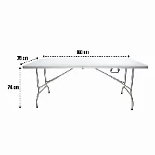 Mesa Modamob Plegable 1.80 Metros, Altura 74cm, Ancho 76cm, Tubo 25mm, Base 3.8cm Grosor, Tipo Portafolio