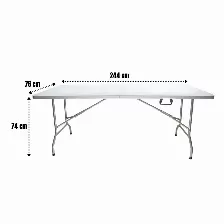 Mesa Modamob Plegable Tipo Portafolio 2.44x0.76x0.74mts, Tubo 25mm Diametro, Panel 4.3cm De Grosor