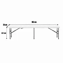 Banca Modamob Plegable Por Mitad Largo 1.83mts, Ancho 28cm, Alto 43.5cm, Tubo Grosor 22mm